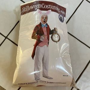 Kids Alice in wonderland white rabbit costume size M